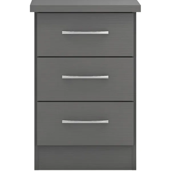 Home Divine: Nevada 3 Drawer Bedside Chest - Stylish Storage Solution