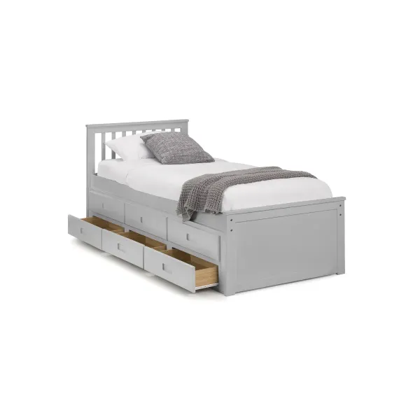 Discover the Maisie Bed With Underbed And Drawers in Light Grey Finish by Home Divine