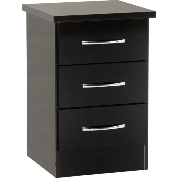 Home Divine: Nevada 3 Drawer Bedside Chest - Stylish Storage Solution
