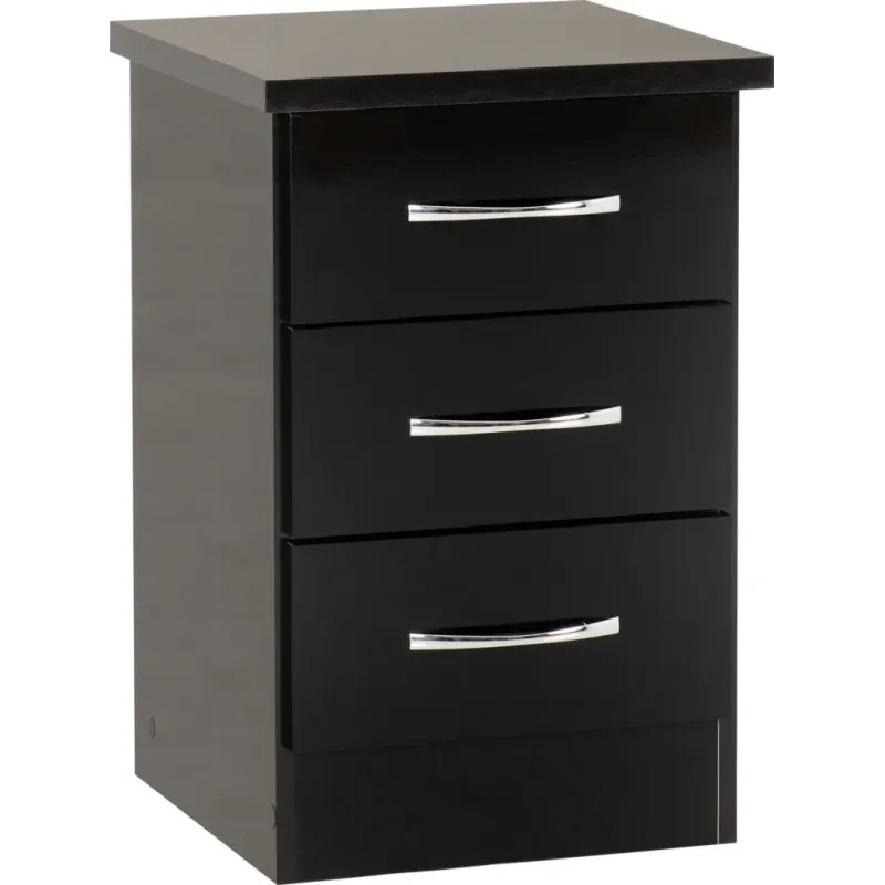 Home Divine: Nevada 3 Drawer Bedside Chest - Stylish Storage Solution Home Divine: Nevada 3 Drawer Bedside Chest - Stylish Storage Solution