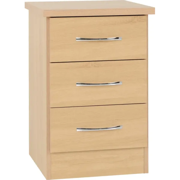 Home Divine: Nevada 3 Drawer Bedside Chest - Stylish Storage Solution
