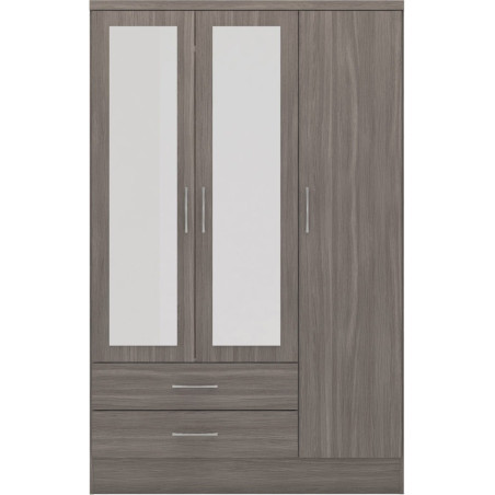 grey 3-door mirrored wardrobe