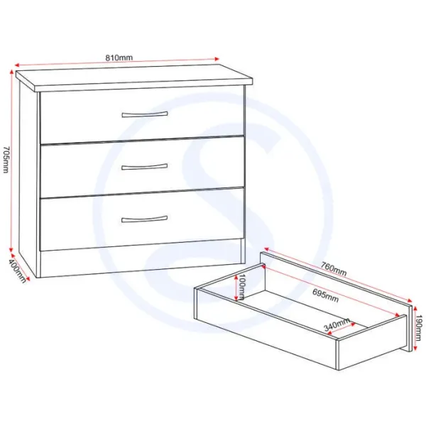 Upgrade Your Home with the Nevada 3 Drawer Chest from Home Divine