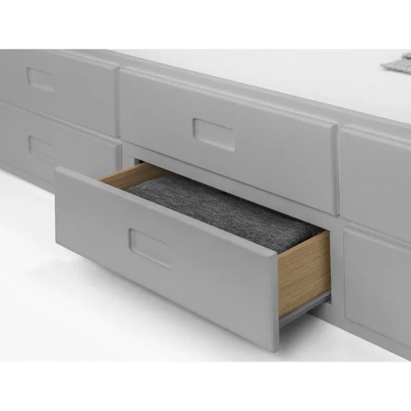 Discover the Maisie Bed With Underbed And Drawers in Light Grey Finish by Home Divine
