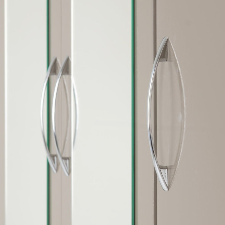 mirror wardrobe door handles close-up