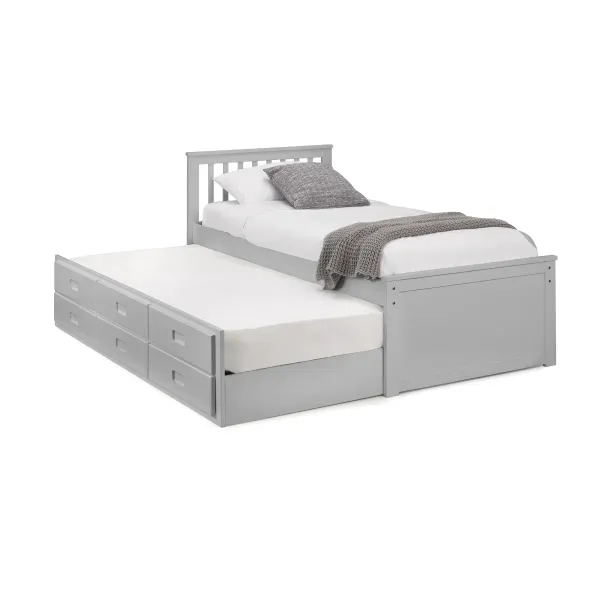 Discover the Maisie Bed With Underbed And Drawers in Light Grey Finish by Home Divine