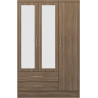 brown 3-door mirrored wardrobe