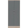 Nevada 2 Door All Hanging Wardrobe Grey Gloss/Light Oak Effect Veneer front
