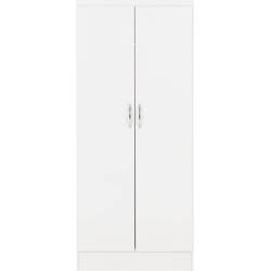 Nevada 2 Door All Hanging Wardrobe White Gloss front view