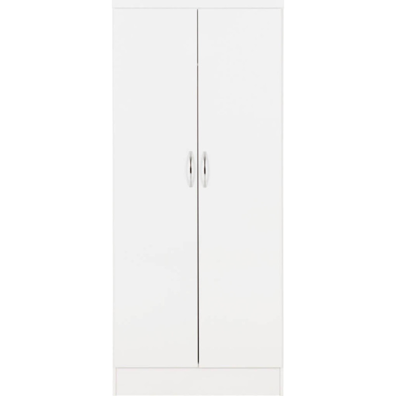 Nevada 2 Door All Hanging Wardrobe White Gloss front view