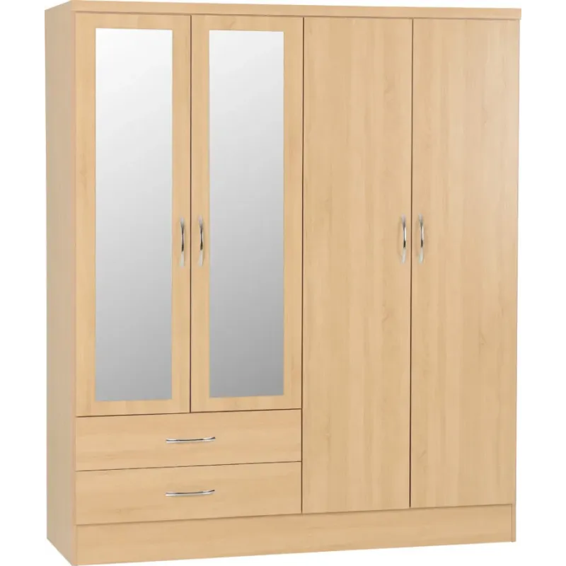 Discover the Stunning Nevada 4 Door 2 Drawer Mirrored Wardrobe at Home Divine Discover the Stunning Nevada 4 Door 2 Drawer Mirrored Wardrobe at Home Divine