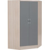 Nevada 2 Door Corner Wardrobe Grey Gloss/Light Oak Effect Veneer side view