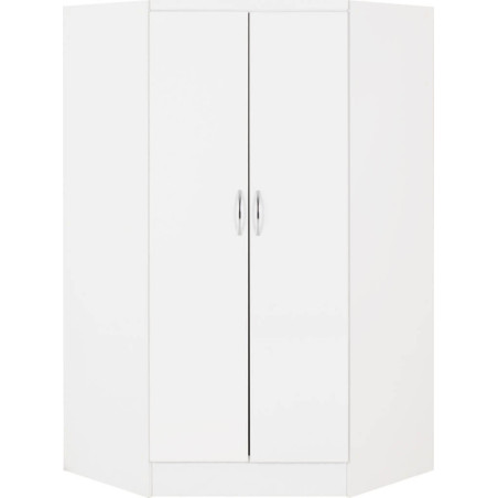 Nevada 2 Door Corner Wardrobe White Gloss front