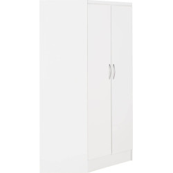 Nevada 2 Door Corner Wardrobe White Gloss side