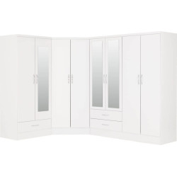Nevada 2 Door Corner Wardrobe White Gloss main