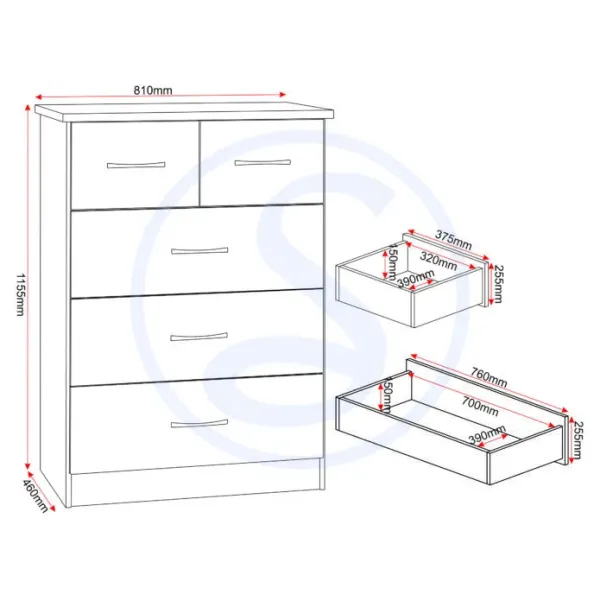 Nevada 4 Door 2 Drawer Mirrored Wardrobe Bedroom Set | Home Divine