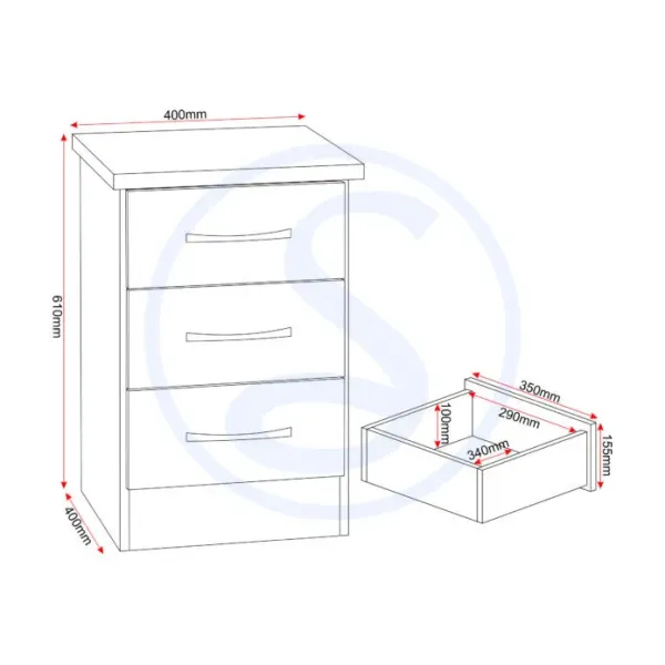 Nevada 4 Door 2 Drawer Mirrored Wardrobe Bedroom Set | Home Divine