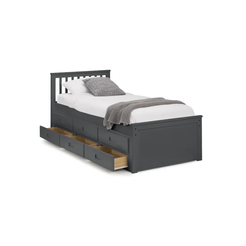 Maisie Bed With Underbed And Drawers in Anthracite Finish | Home Divine Maisie Bed With Underbed And Drawers in Anthracite Finish | Home Divine