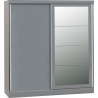 Nevada 2 Door Mirrored Sliding Door Wardrobe White Gloss - Home Divine