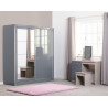 Nevada 2 Door Mirrored Sliding Door Wardrobe White Gloss - Home Divine