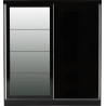 Nevada 2 Door Mirrored Sliding Door Wardrobe White Gloss - Home Divine
