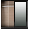 Nevada 2 Door Mirrored Sliding Door Wardrobe White Gloss - Home Divine