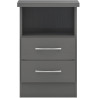 Nevada 2 Drawer Bedside Black Wood Grain - Home Divine