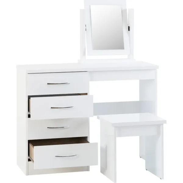 Transform Your Space with the Nevada 4 Drawer Dressing Table Set | Home Divine