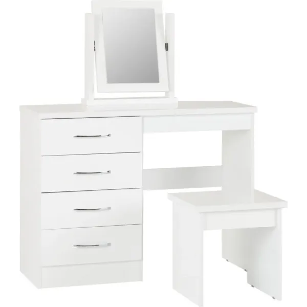 Transform Your Space with the Nevada 4 Drawer Dressing Table Set | Home Divine